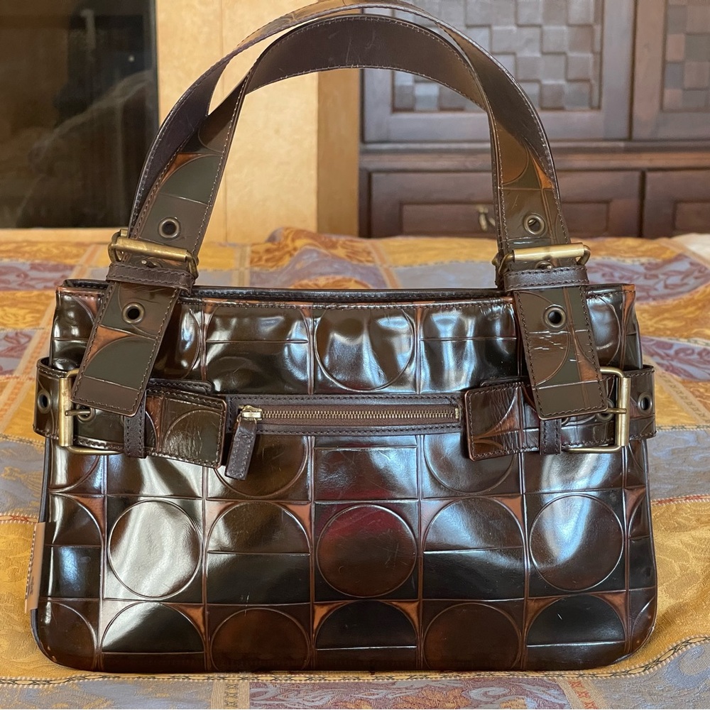 Authentic John Galliano Patent leather runway bag